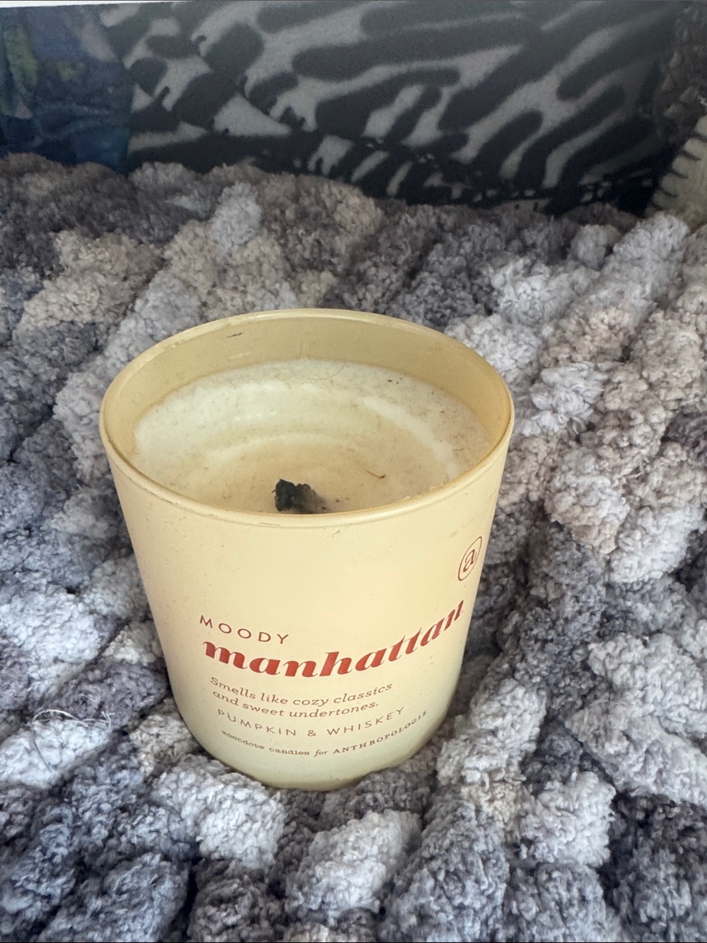 Anthropologie Cream Moody Manhattan Candle